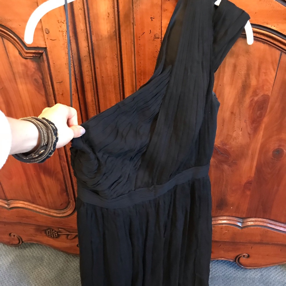 J. Crew black one shoulder formal dress